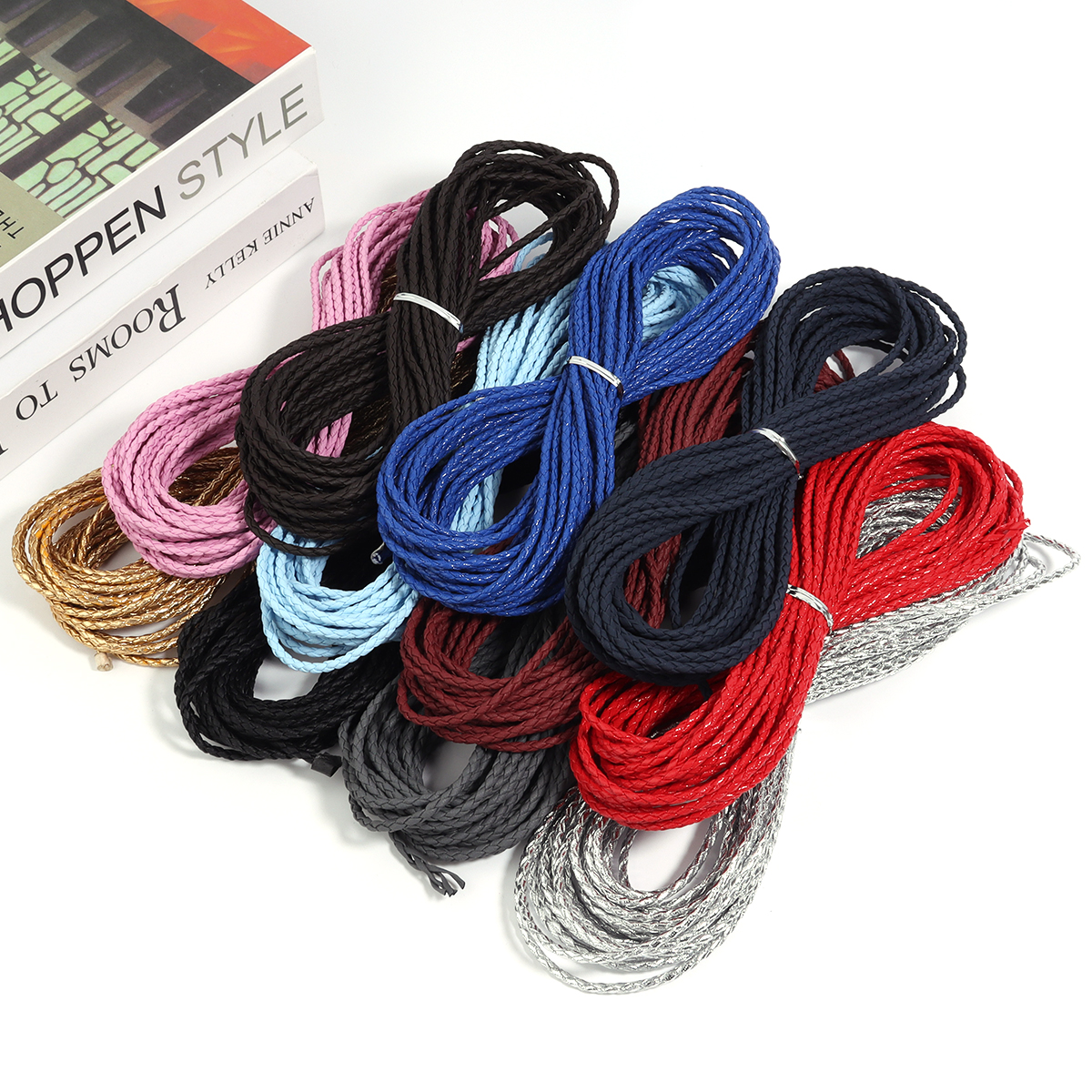 Patent Leather Shine - 10Yards 3mm Braided Genuine Leather Cord