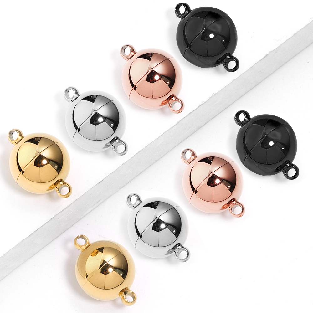 Patent Leather Shine - 2pcs/lot Round Stainless Steel Magnetic Clasps