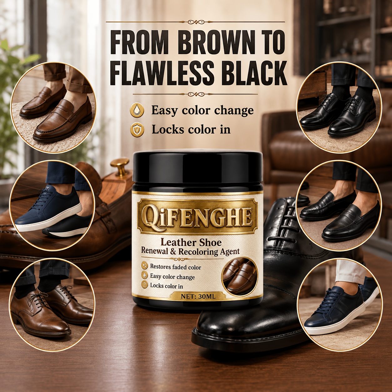 Leather Shoe Renewal Recolorin - đánh giá và giá Shoe Polish Cream